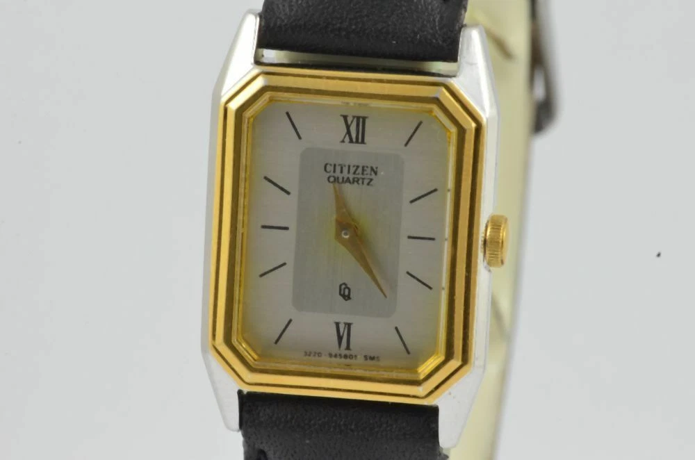 Citizen Cuarzo Reloj de Mujer 20MM Acero Oro Vintage Raro 2 Pulsera
