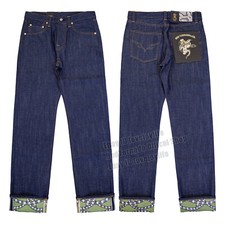 Red Tornado L34 Longer Jeans Straight 14oz Raw Selvedge Denim Pants Plant-Dye