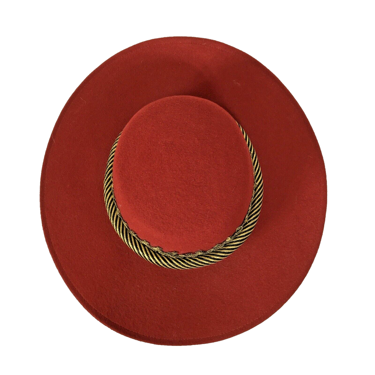 Gorgeous Red Felt Wool Hat w Gold Trimmings VINTAGE Whittall  display picture 2