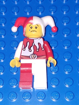 LEGO® Castle Court Jester minifigure white red Kingdoms Fantasy Era  original