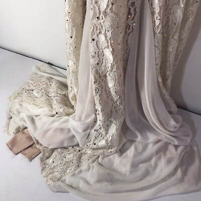 Vintage Jump Apparel USA Beige/Gold Sequin Covered Formal Dress Womens Size  1/2 | eBay