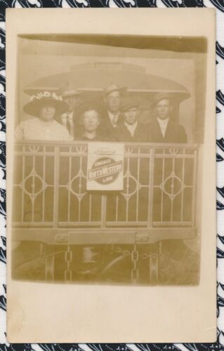 Antique RPPC Real Photo Postcard Novelty Train Caboose Leaving Omaha NE Chicago - Picture 3 of 6