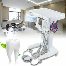 Portable Mobile Dental Delivery Unit System Cart Treatment Compressor 4-Hole USA