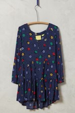 Maeve Anthropologie Lila Tiered Peasant Top Navy Blue Size XS EUC