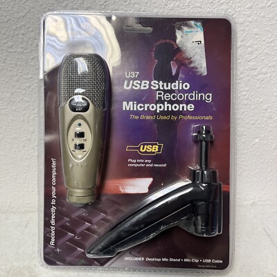 CAD Audio U37 USB Studio Recording Microphone W/ Desktop Mic Stand, Clip USB Cbl