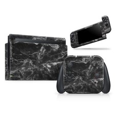 Skin Wrap Decal Cover for Nintendo Switch - Smooth Black Marble