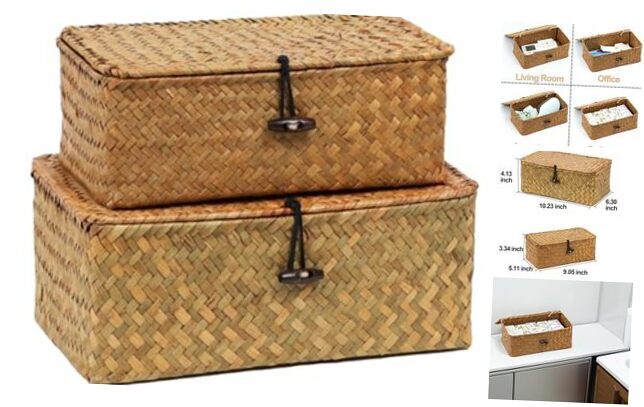 Set of 2 Wicker Basket 10.23