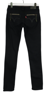 LEVI's Jeans Women's W29/L34 Black Denim Straight Fit Zip Fly