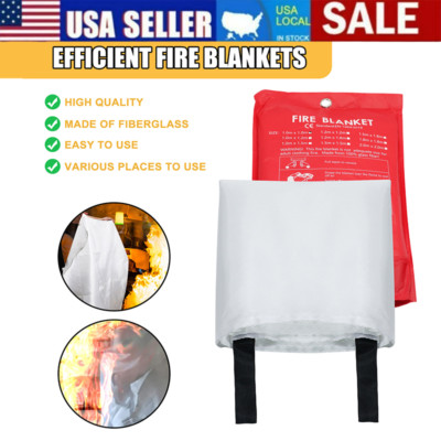 39''x39'' Large Retardant Blankets Fire Blanket Fiberglass Prepared Emergency US
