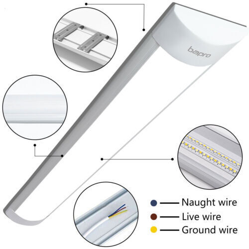 Lámpara LED empotrada lámpara de bañera cocina lámpara de armario lámpara de techo 30-150 cm - Imagen 4 de 22