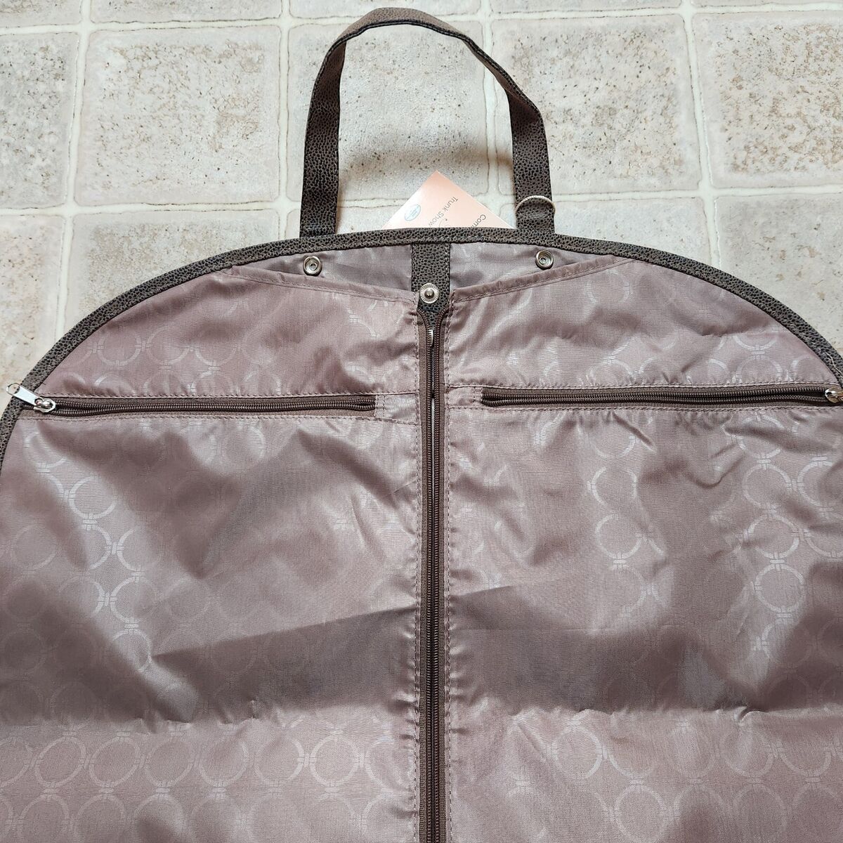 Joy Mangano JM New York Brown Folding Zippered Garment Travel Bag Pockets