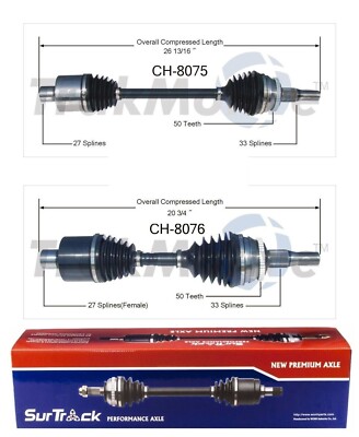 For Chrysler 300M Special FWD 02-04 Pair of Front CV Axle Shafts SurTrack Set