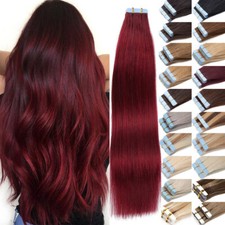 Super Tape in Hair Extensions Real Remy Human Hair Invisible Skin Weft Highlight