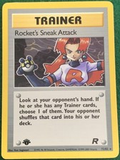 POKEMON Card TEAM ROCKET 1st Edition TRAINER Sneak Attack #72/82 Star Rare NM-M
