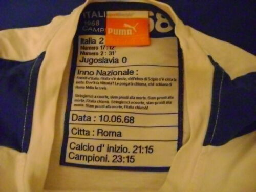 Italy shirt jersey Puma L Cotton 1968 Football Archives sz2 - Picture 5 of 6