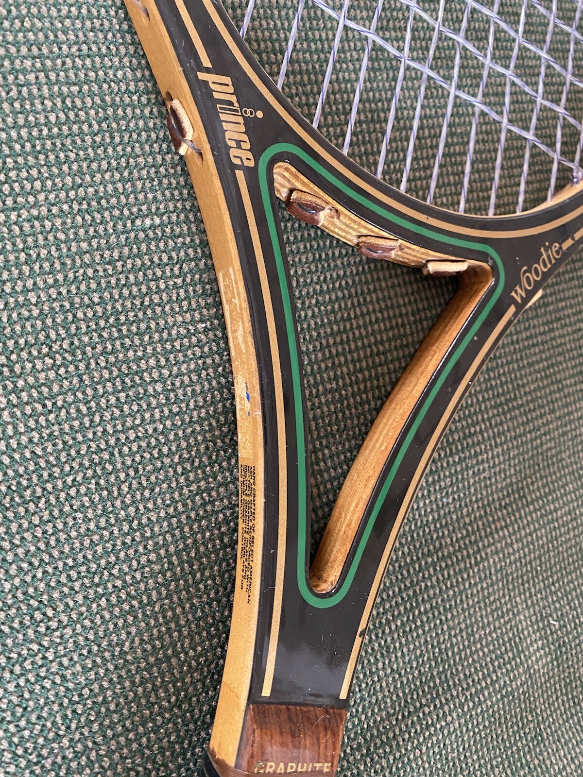 Vintage Prince Woodie Tennis Racket 4 1/2 Wood Graphite Racquet Man Cave Decor