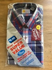 Southern Classics Mens Vintage Plaid Button Up Shirt Long Sleeve Size Medium NOS