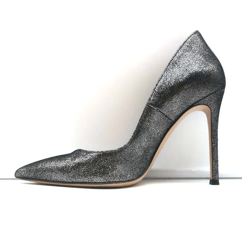 Zapatos de salón Gianvito Rossi Gianvito 105 gamuza metálica talla 39 punta tacones Foto 4 de 4