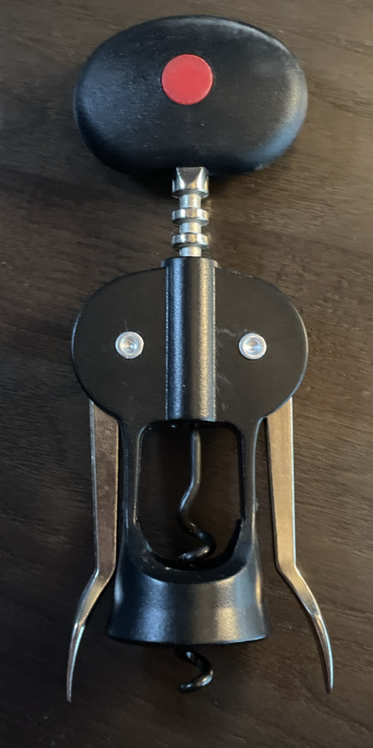 OXO Softworks Corkscrew Wine Opener with Good Grip and Winged Design in Black for Kitchen Use