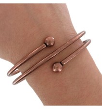 Ky & Co Spiral Oxidized Copper Tone Bangle Bracelet For Women - Large Size