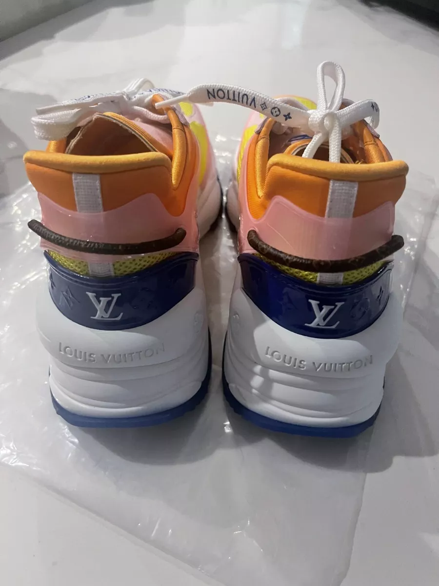 LOUIS VUITTON Monogram Canvas Squad Line High-Top Sneakers shoes 37 pink