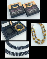 Bra Straps Rhinestone Beaded Gold Beads  Black Rhinestones Ooh La Bra 2 pair