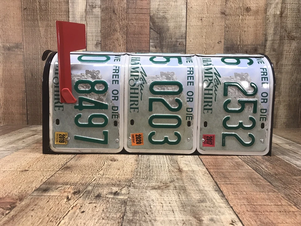 New Gibraltar Mailbox Customized with License plates from New Hampshire - Image 3 of 4