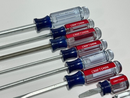 NOS Craftsman USA PR Pratt-Read 9pc Phillips & Flat Slotted Screwdriver Lot Set - Picture 2 of 8