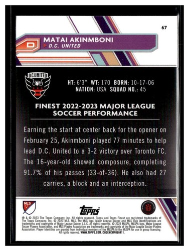 Finest MLS #67 Matai Akinmboni - Picture 2 of 2