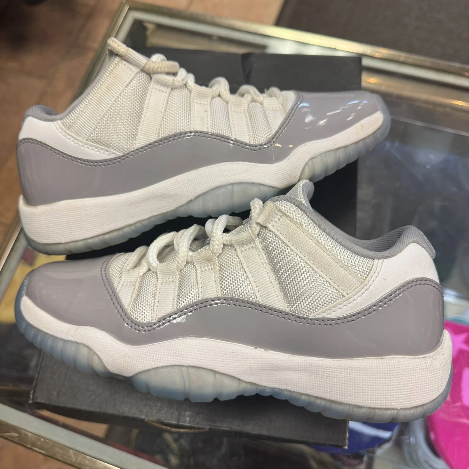 VNDS Air Jordan 11 Retro Low Bianco University Blu Grigio Cemento Taglia 4 5Y