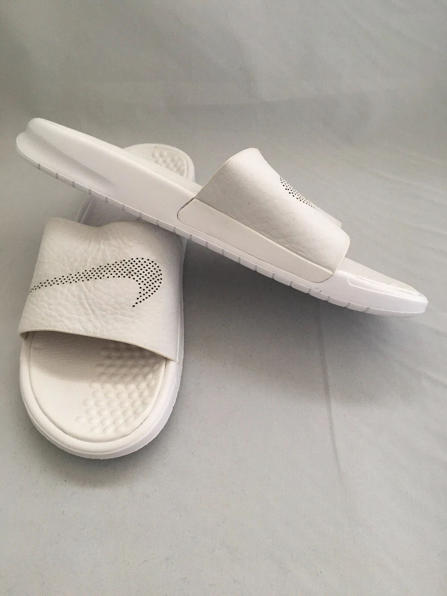 New Men s NikeLab Nike Benussi Slide Lux Sandal Triple White