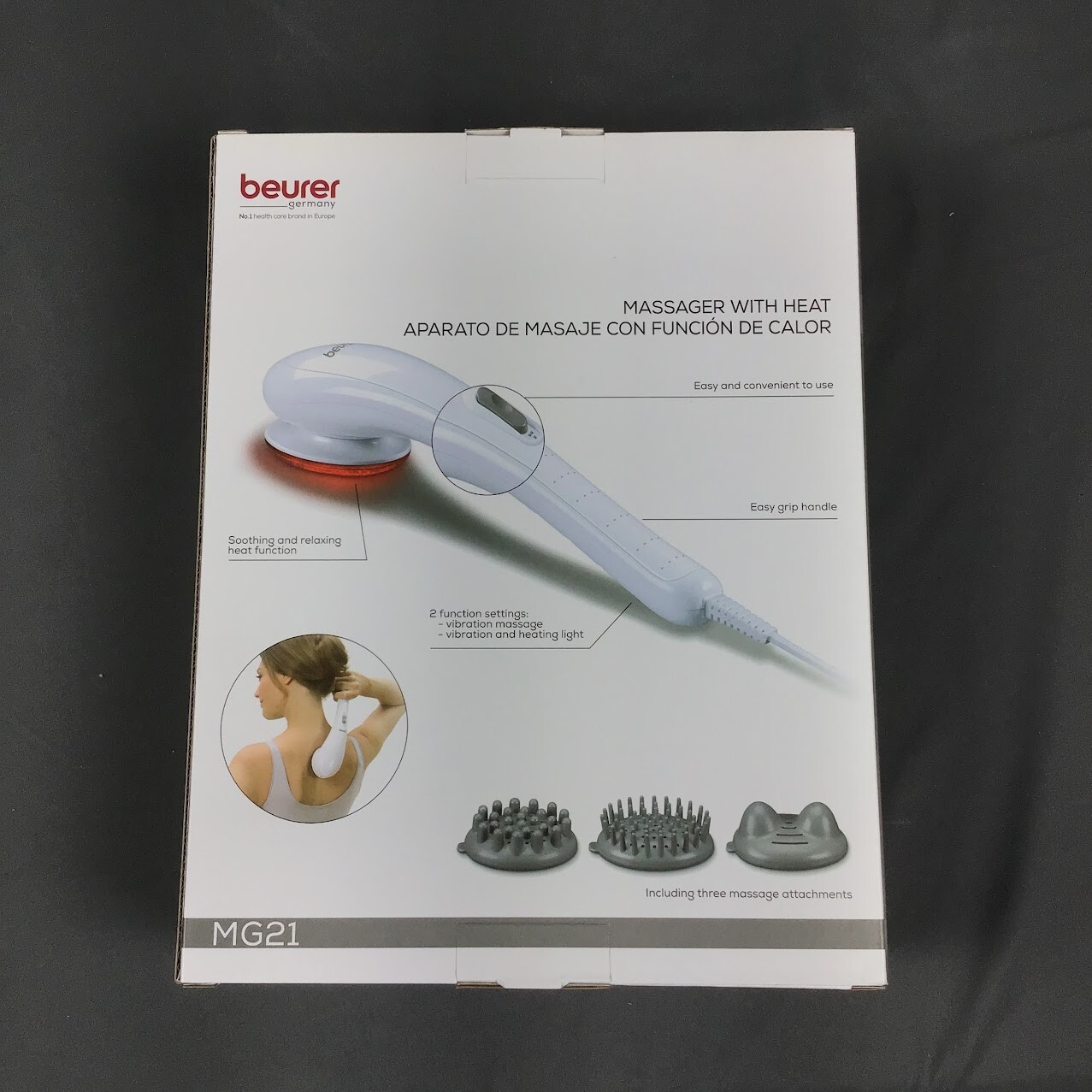 Beurer Handheld Infrared Heated Massager MG21 – Deep Tissue Vibration Therapy