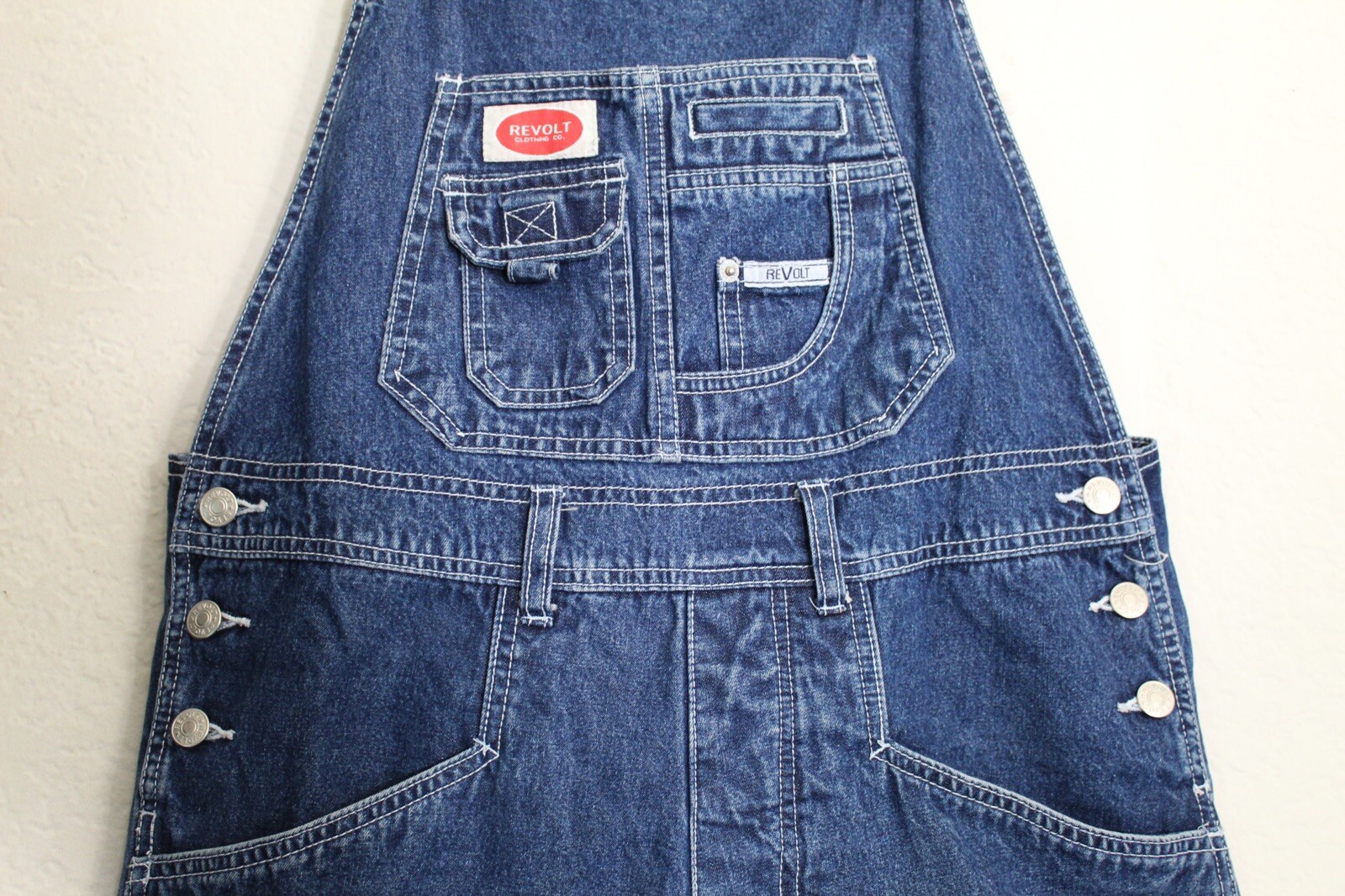 Vintage Revolt Bib Overalls Denim Blue 90s Garden Hom… Gem