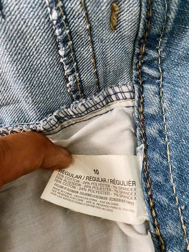 Code Bleu Womens Crop Jeans Size 10 Blue Capri Pants Flap Pockets Embellished - Picture 7 of 7