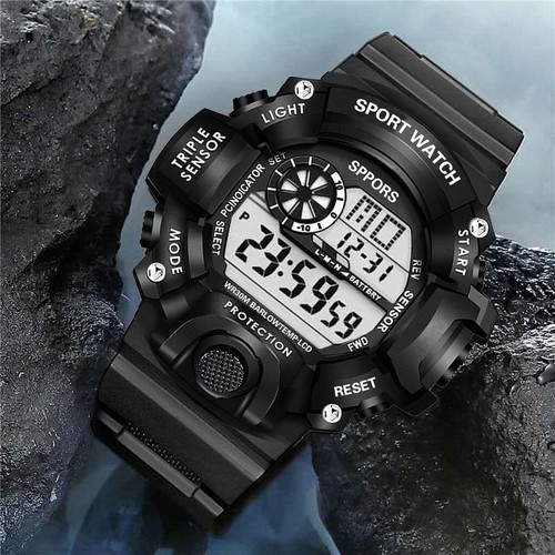Orologio Uomo Impermeabile Digitale Sportivo Militare Tattico Retroilluminazione LED Orologio da Polso - Foto 2 di 13
