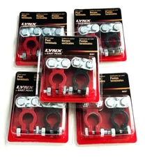 10 LYNX DEKA RED & BLACK EPOXY COLOR CODED HEAVY DUTY TOP POST BATTERY TERMINALS