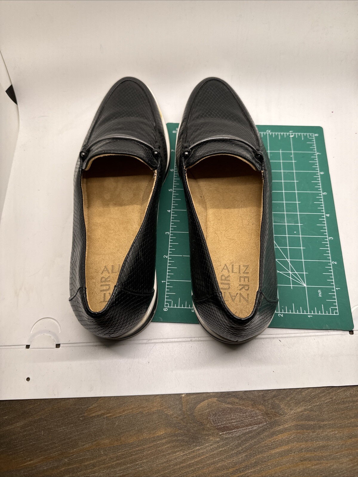 Naturalizer Black Python Print Slip On Loafer Wom… - image 8