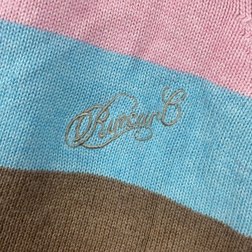 Rip Curl Jumper Womens 12 Multicoloured Striped Knit Draw String Embroidered Y2K - Picture 3 of 9