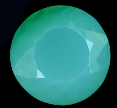Natürlich Oceanside Grün Opal 40.60 Karat Runde Form Nicht Erhitzt Zertifiziert