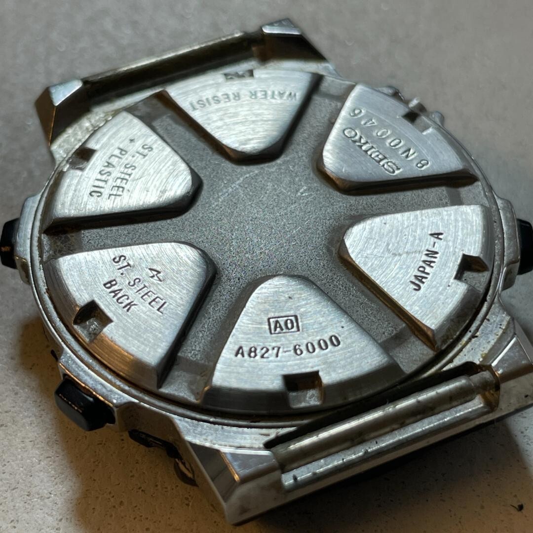 Seiko Wristwatch Yacht Timer Silver Wave A827-6000 Seiko Wristwatch Yacht Timer Silver Wave A827-6000