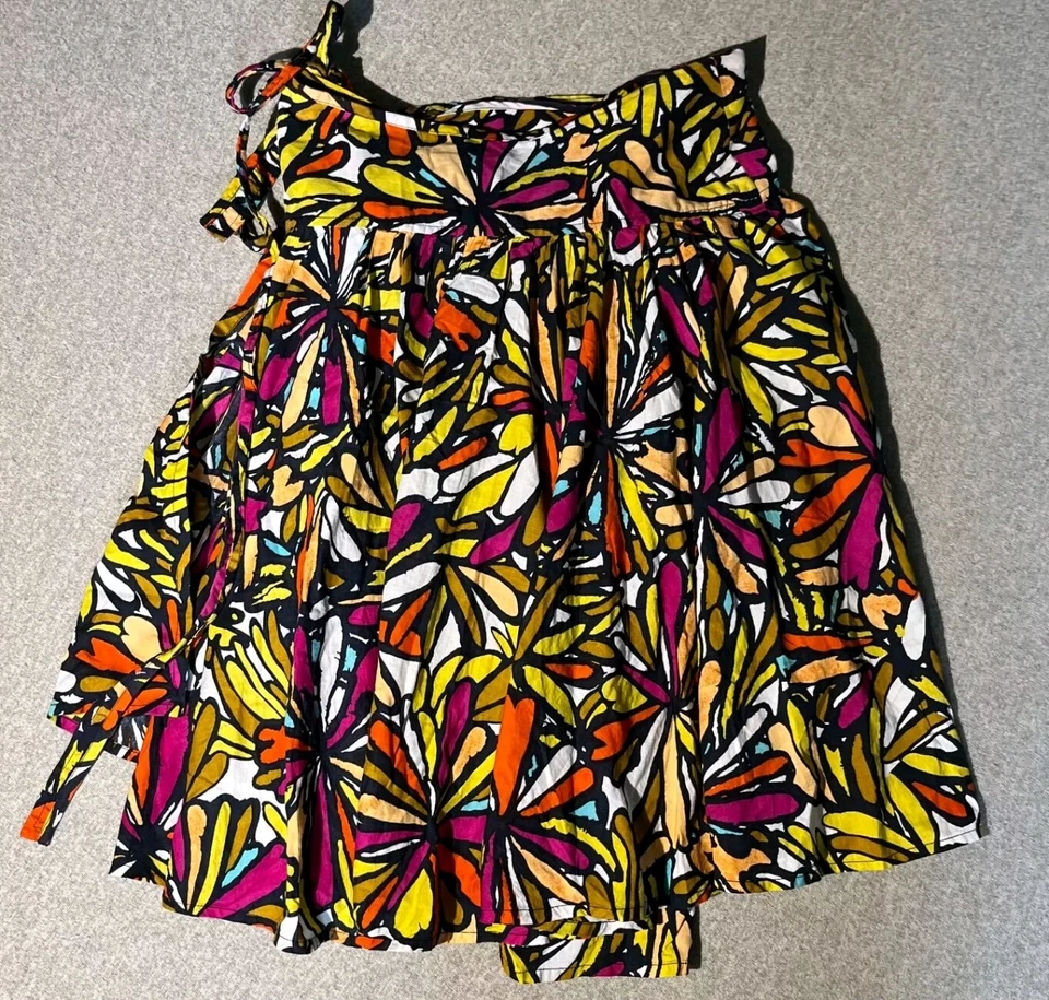 Falda envolvente Odille Anthropologie para mujer talla 6 colorida estampado floral algodón Foto 2 de 4