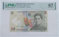 Romania, 20 Lei  2021, PMG 67.
