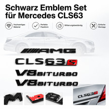 CLS63S AMG Schriftzug V8 TURBO 4 St&uuml;ck schwarz f&uuml;r Mercedes CLS-Klasse ABS