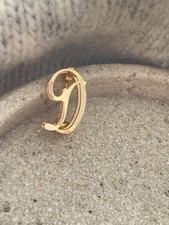 Gold Tone Monogram D Brooch Initial Letter 3D Small Cursive Open Work