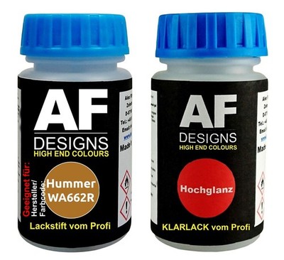 Lackstift für Hummer WA662R Wildfire Perl Metallic + Klarlack je 50ml Autolack B