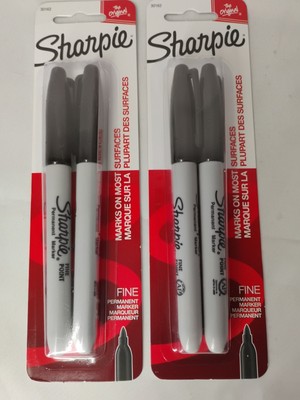 Lot of 2 Sharpie Black Fine Tip PERMANENT MARKER 2pk Waterproof No Fade 30162