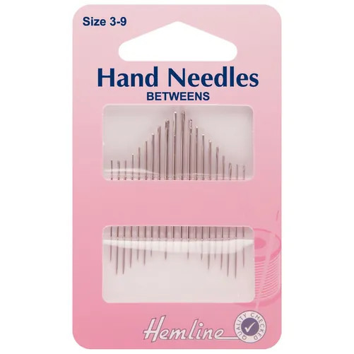 Hemline Betweens Quilting Hand Sewing Needles - Size 3-9 H201.39 Pack of 20