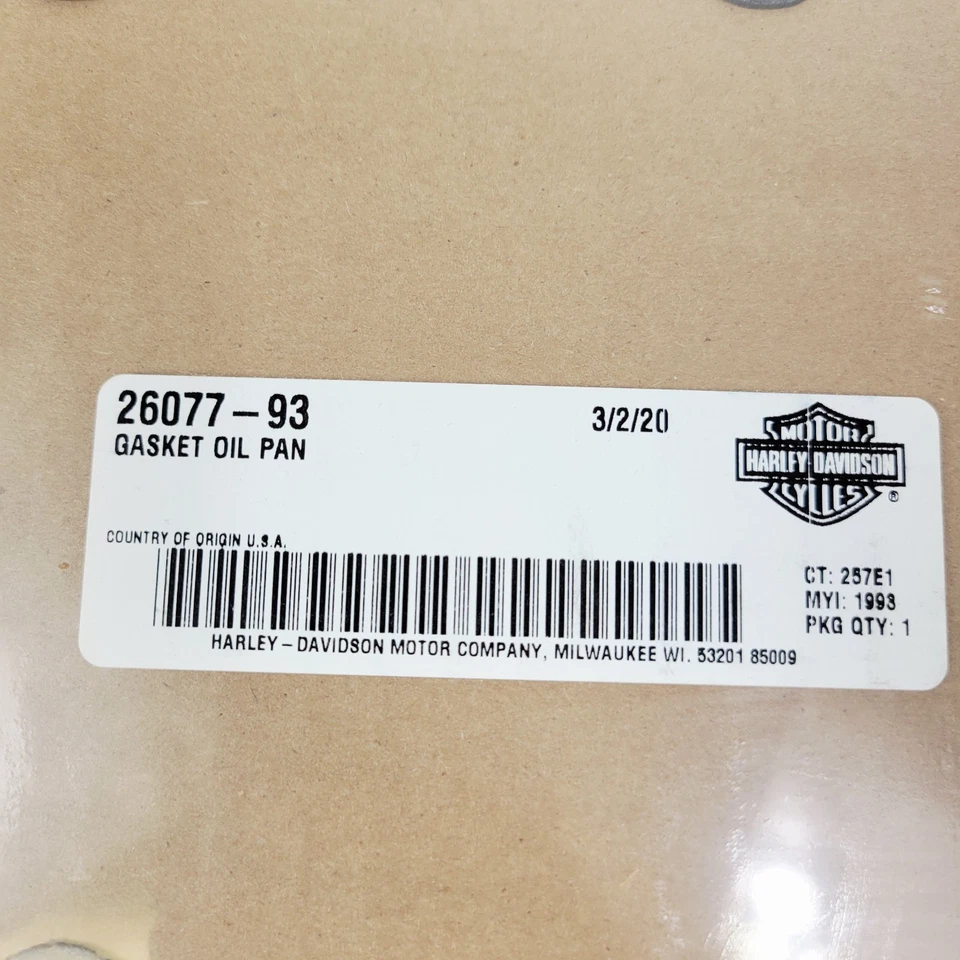 Junta de panela de óleo de transmissão Harley Davidson 26077-93 fabricante de equipamento original - Touring 1993-1998 - Imagem 4 de 4