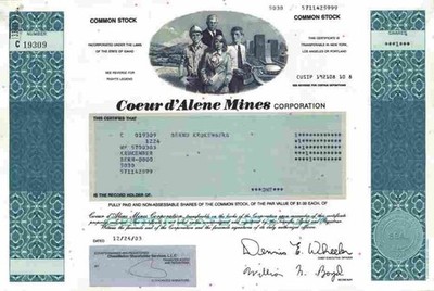 Coeur d' Alene Mines 2003 Idaho USA Gold Silber Minen Chile Bolivien Argentinien
