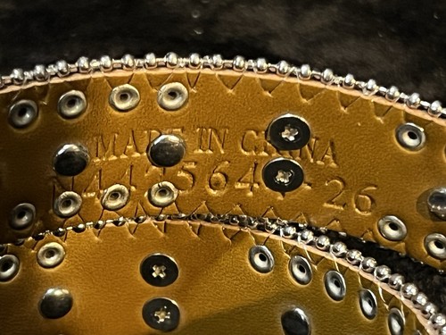 Nocona Girls' Rhinestone Studded Cross Leather Belt - N4425644 - Picture 5 of 8
